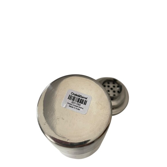 Crate And Barrel Stainless Cocktail Shaker 8” Drink Mixer - Picture 3 of 7